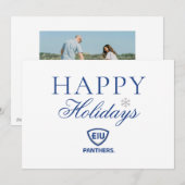 Cartes Pour Fêtes Annuelles Logo Eastern Illinois Panthers Shield & Wordmark (Devant / Derrière)