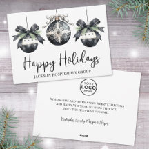 Logo élégant noir blanc pour entreprise de Noël