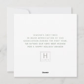 Cartes Pour Fêtes Annuelles Logo Entreprise Client Appréciation Vert (Dos)