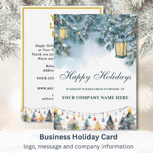 Cartes Pour Fêtes Annuelles Logo entreprise Noël festif Lanternes