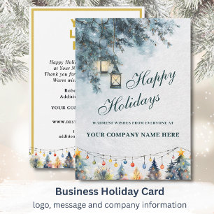 Cartes Pour Fêtes Annuelles Logo entreprise Noël Lanternes Festif