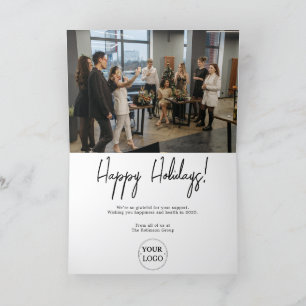 Cartes Pour Fêtes Annuelles Logo Entreprise Photo Noël