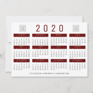 Cartes Pour Fêtes Annuelles Logo et nom de l'entreprise 2020