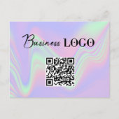 Cartes Pour Fêtes Annuelles Logo Holographique Entreprise Code QR (Devant)
