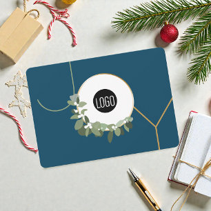 Cartes Pour Fêtes Annuelles Logo Joy Business Joyeuses Fêtes Bleu