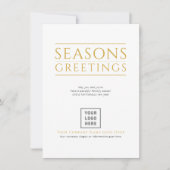 Cartes Pour Fêtes Annuelles Logo Joyeuses Fêtes Gold Stripes Business (Devant)