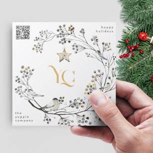 Cartes Pour Fêtes Annuelles LOGO moderne Noël QR CODE Business