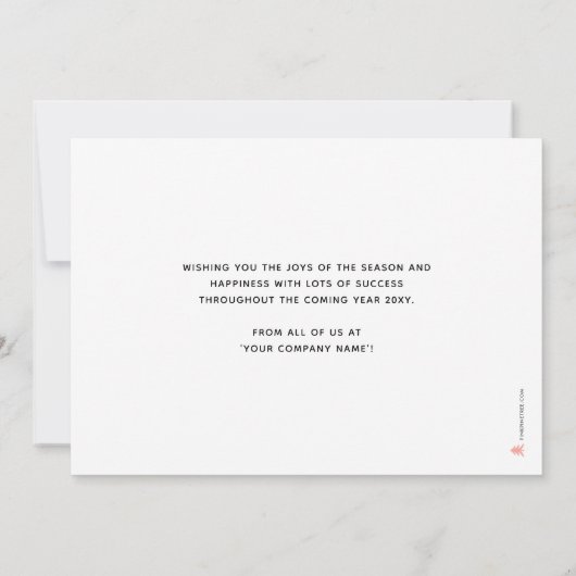 Cartes Pour Fêtes Annuelles Logo personnalisé Élégant Simple Bleu Or Noël (Dos)