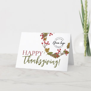 Cartes Pour Fêtes Annuelles Logo personnalisé Feuilles d'automne Bon thanksgiv