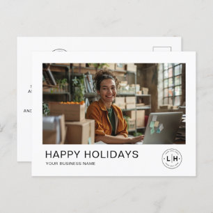 Cartes Pour Fêtes Annuelles Logo photo minimaliste de Noël d'affaires