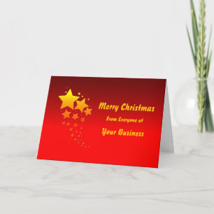 Cartes Pour Fêtes Annuelles Logo Promo Business Red Gold Merry Christmas