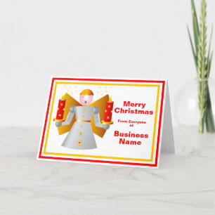 Cartes Pour Fêtes Annuelles Logo Promo Business Rouge & Or Angel Noël