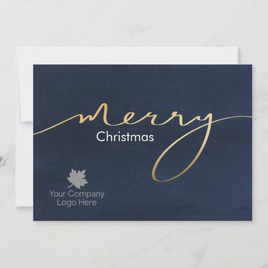 Cartes Pour Fêtes Annuelles Logo Script imprimé Joyeux Noël Affaires (Devant)
