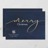Cartes Pour Fêtes Annuelles Logo Script imprimé Joyeux Noël Affaires (Devant / Derrière)