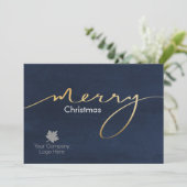 Cartes Pour Fêtes Annuelles Logo Script imprimé Joyeux Noël Affaires (Debout devant)