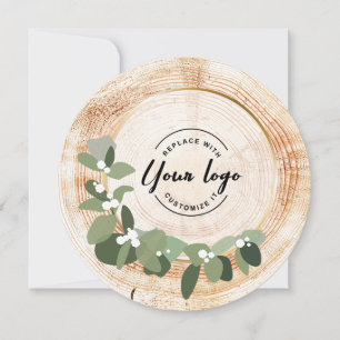 Cartes Pour Fêtes Annuelles Logo sur mesure Bois Grains Merci de courroie mode