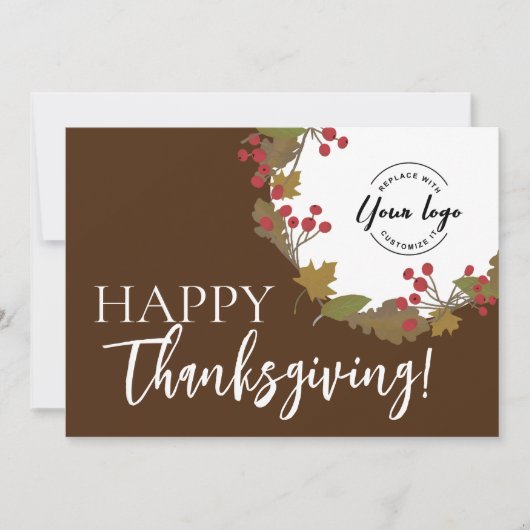 Cartes Pour Fêtes Annuelles Logo sur mesure bon thanksgiving Foliting d'automn (Devant)