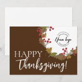Cartes Pour Fêtes Annuelles Logo sur mesure bon thanksgiving Foliting d'automn (Devant / Derrière)