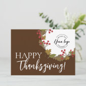 Cartes Pour Fêtes Annuelles Logo sur mesure bon thanksgiving Foliting d'automn (Debout devant)