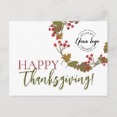 Cartes Pour Fêtes Annuelles Logo sur mesure bon thanksgiving Foliting d'automn (Devant)