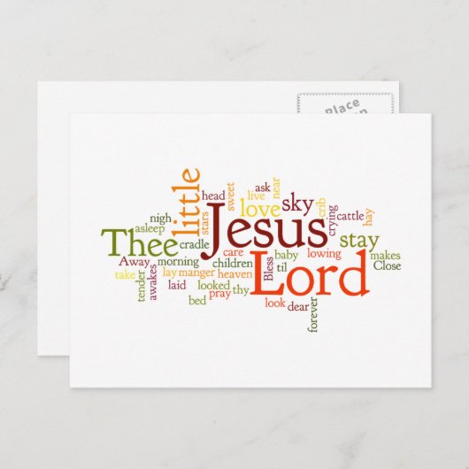 Cartes Pour Fêtes Annuelles Loin dans Manger Carol (Devant / Derrière)