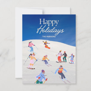 Cartes Pour Fêtes Annuelles Loisirs branchés Happy Holidays Station de ski