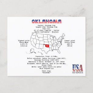 Cartes Pour Fêtes Annuelles L'Oklahoma. L'état des Etats-Unis d'Americ
