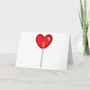 Cartes Pour Fêtes Annuelles lollipop à coeur rouge