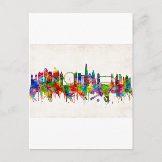 Cartes Pour Fêtes Annuelles London England Skyline (Devant)