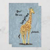 Cartes Pour Fêtes Annuelles Longtime friends - with Giraffe image (Devant / Derrière)