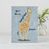 Cartes Pour Fêtes Annuelles Longtime friends - with Giraffe image (Debout devant)