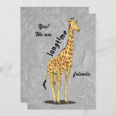 Cartes Pour Fêtes Annuelles Longtime friends - with Giraffe image (Devant / Derrière)