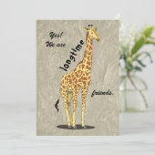 Cartes Pour Fêtes Annuelles Longtime friends - with Giraffe image (Debout devant)