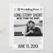 Cartes Pour Fêtes Annuelles Longue Histoire Mariage court Enregistrer La Date  (Devant)