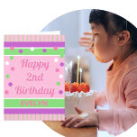 Cartes Pour Fêtes Annuelles Look! Happy  2nd birthday customized card<br><div class="desc">Happy birthday to 2 year old</div>