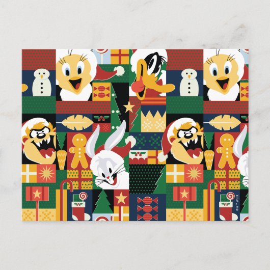 Cartes Pour Fêtes Annuelles LOONEY TUNES™Modèle de bloc de vacances (Devant)
