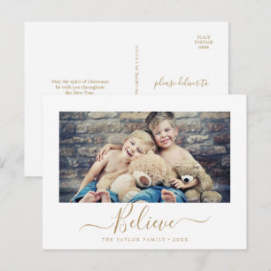 Cartes Pour Fêtes Annuelles L'or minimaliste croire paysage religieux photo