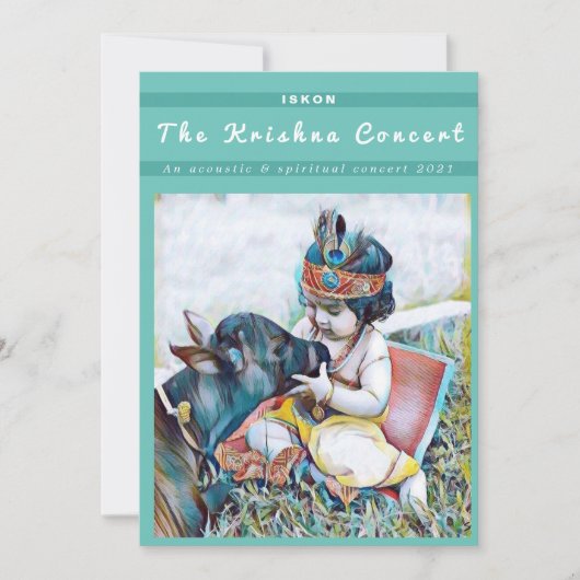 Cartes Pour Fêtes Annuelles Lord Krishna Concert ISKON (Devant)
