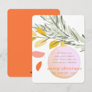 Cartes Pour Fêtes Annuelles L'ornement de neige de Noël moderne sur le pin