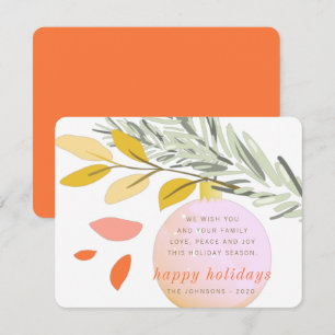 Cartes Pour Fêtes Annuelles L'ornement de neige de Noël moderne sur le pin