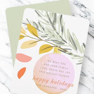 Cartes Pour Fêtes Annuelles L'ornement de neige de Noël moderne sur le pin