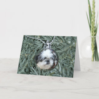 Cartes Pour Fêtes Annuelles L'ornement de Noël de Shih Tzu