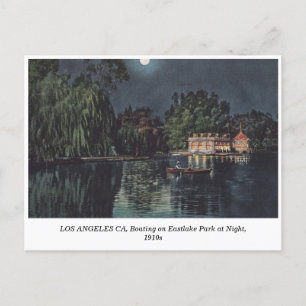 Cartes Pour Fêtes Annuelles Los Angeles, Eastlake Park Boating at Night 1910