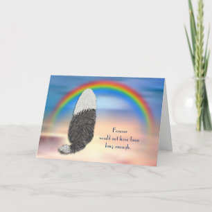 Cartes Pour Fêtes Annuelles Loss of Bearded Collie Dog Rainbow Sympathy Card