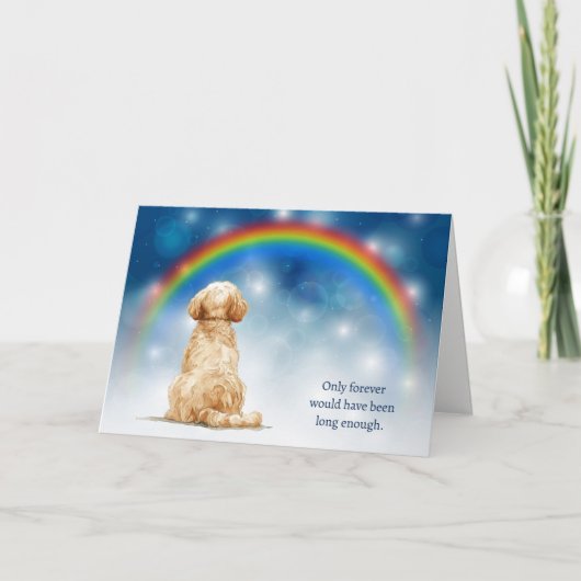 Cartes Pour Fêtes Annuelles Loss of Cockapoo Night Lights Rainbow Sympathy (Devant)