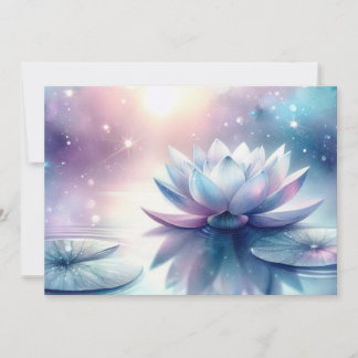 Cartes Pour Fêtes Annuelles Lotus Céleste Fleurir Nénuphar Spirituel Cosmique
