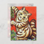 Cartes Pour Fêtes Annuelles Louis Wain Christmas Cat Decorating Personalized (Devant / Derrière)