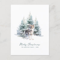 Loup de la forêt de pins des bois Joyeux Noël