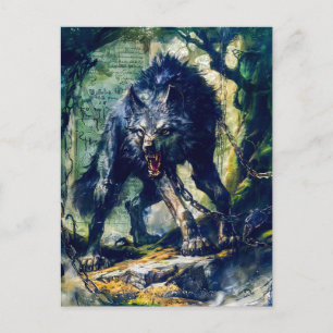Cartes Pour Fêtes Annuelles Loup Fenrir enchaîné dans une scène mystique