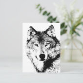 Cartes Pour Fêtes Annuelles Loup noir et blanc (Debout devant)